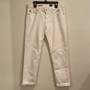 AG Adriano Goldschmied white The Stilt Roll Up Jeans